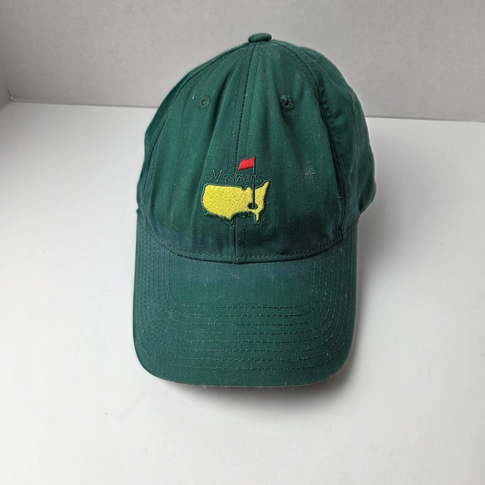 Masters American Needle Hat Cap Leather Strap Back Green Flag Tour Augusta Golf